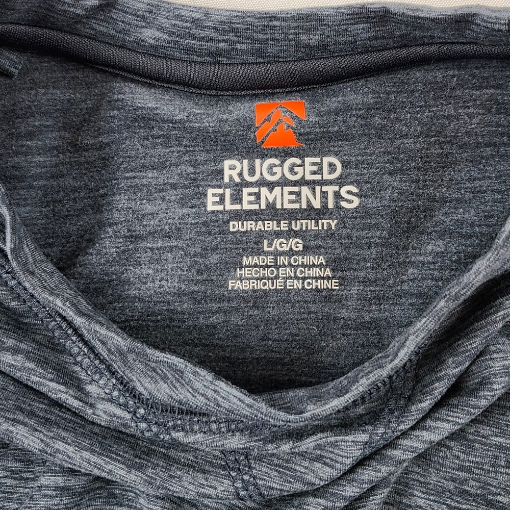 Rugged Elements Men's Long Sleeve Crew Neck Tee, Gray Blue, Size Large - Picture 4 of 10